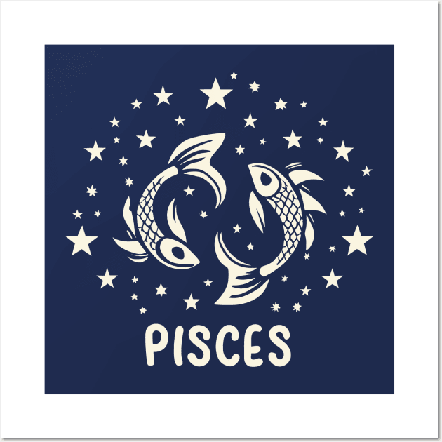 Zodiac sign - Pisces Wall Art by Neon Galaxia
